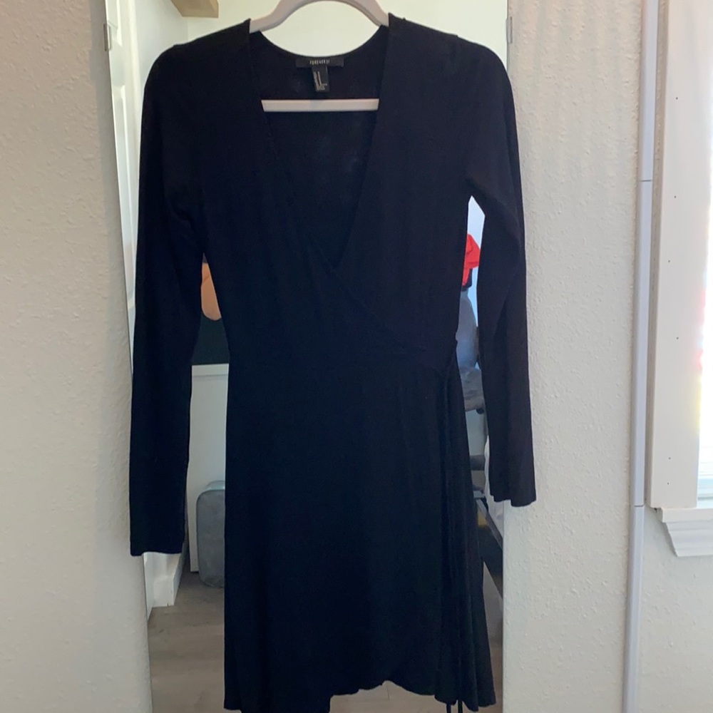 Black wrap dress